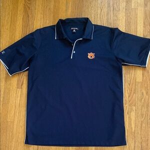 Antigua Men's Dark Blue Polo with Auburn Logo 🦅 Gameday 🏈 Size Large, Athletic